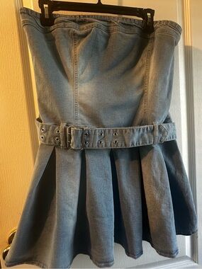 ✈️Love Tree Light Blue Denim Dress